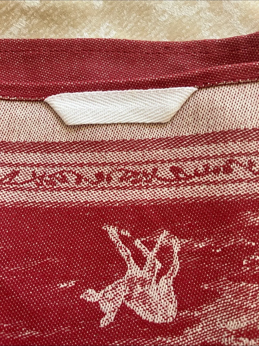 New William Sonoma kitchen towel Holiday 2014 Winter Village deer jacquard